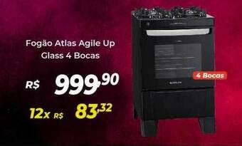 Atakarejo Fogão Atlas Agile Up Glass 4 Bocas oferta