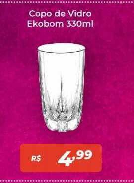 Atakarejo Copo De Vidro Ekobom 330ml oferta