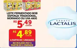 Roldão Leite fermentado bob esponja tradicional, morango ou uva oferta