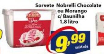 Vencedor Atacadista Sorvete Nobrelli Chocolate ou Morango c/ Baunilha 1.8L oferta