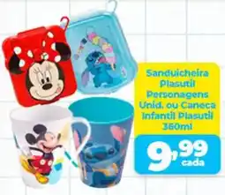 X Supermercados Sanduicheira Plasutil Personagens Unid. ou Caneca Infantil Plasutil oferta