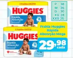 X Supermercados Fralda Huggies Rápida Absorção Mega oferta