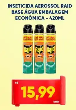 Tatico Inseticida aerossol raid base água embalagem econômica oferta