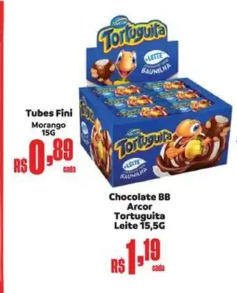 Supermercados Mateus Chocolate BB Arcor Tortuguita Leite oferta