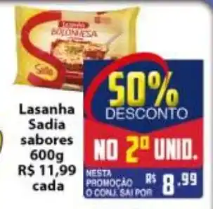 Vencedor Atacadista Lasanha Sadia sabores 600g oferta