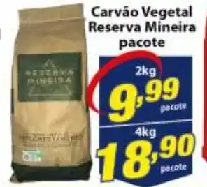 Vencedor Atacadista Carvao vegetal Reserva Mineira pacote 2kg oferta