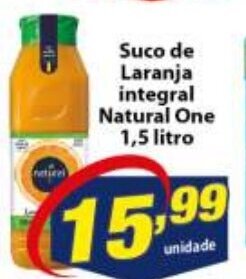 Vencedor Atacadista Suco de Laranja integral Natural One 1.5L oferta