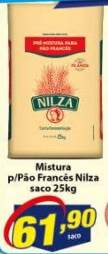 Mistura p/Pao Frances Nilza saco 25kg