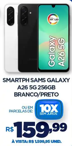 DB Supermercados Smartph sams galaxy a26 5g 256gb branco/preto oferta