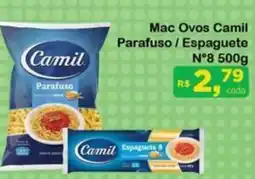 Chama Supermercados Mac Ovos Camil Parafuso / Espaguete N8 oferta