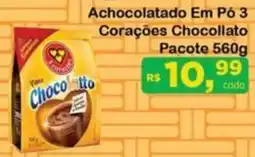 Chama Supermercados Achocolatado Em Pó 3 Corações Chocollato Pacote oferta