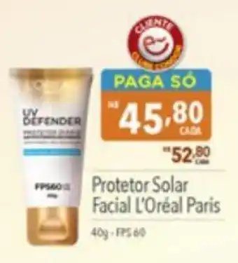 Protetor Solar Facial L'Oreal FPS 60 40g