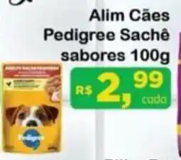 Chama Supermercados Alim Cães Pedigree Sachê sabores oferta
