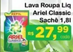 Chama Supermercados Lava Roupa Liq Ariel Classic Sachê oferta