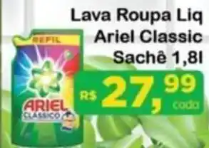 Chama Supermercados Lava Roupa Liq Ariel Classic Sachê oferta