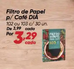 Dia Filtro de Papel p/ Café DIÁ oferta