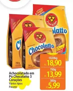 Atacadão Achocolatado em Pó Chocolatto 3 Corações oferta