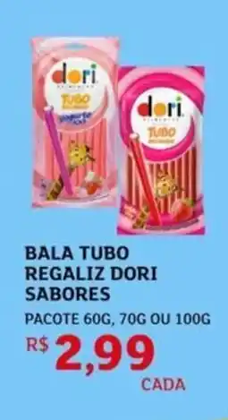 Assaí Atacadista Bala tubo regaliz dori sabores oferta