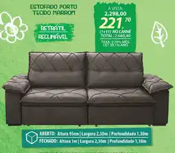 Lojas Cem Estofado porto tecido marrom oferta