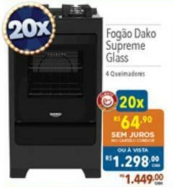 Supermercados Condor Fogao Dako Supreme Glass oferta