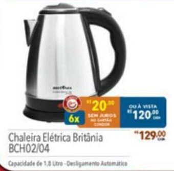 Supermercados Condor Chaleira Eletrica Britania 1.8L oferta