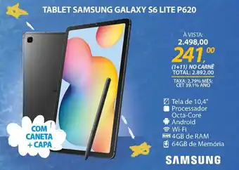 Lojas Cem Tablet samsung galaxy s6 lite p620 oferta