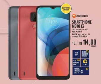 Zema Motorola Smartphone Moto E7 oferta