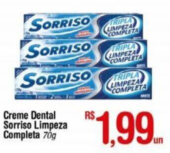 Fort Atacadista Creme Dental Sorriso Limpeza Completa 70g oferta