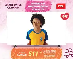 Lojas Cem Smart tv tcl qled p7k oferta