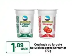 Comercial Esperança Coalhada ou lorgute natural/sabores Serramar oferta