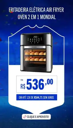 Casas Bahia Fritadeira elétrica air fryer oven 2 em 1 mondial oferta