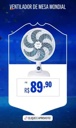 Casas Bahia Ventilador de mesa mondial oferta