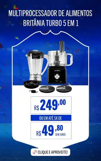 Casas Bahia Multiprocessador de alimentos britânia turbo 5 em 1 oferta