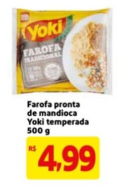 Mercado Extra Farofa Pronta de Mandioca Yoki temperada 500g oferta