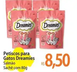 Atacadão Petiscos para Gatos Dreamies Salmão Sachê oferta