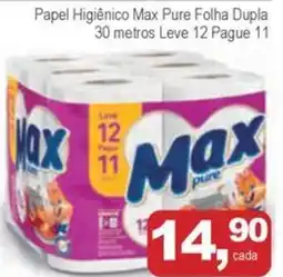 Mineirão Atacarejo Papel Higiênico Max Pure Folha Dupla 30 metros oferta