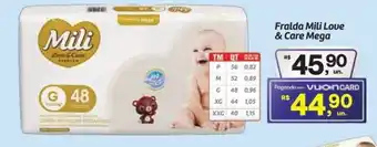 Fort Atacadista Fralda Mili Love & Care Mega oferta