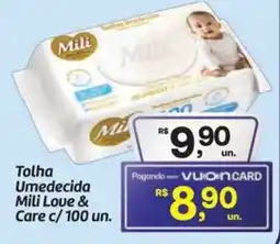 Fort Atacadista Tolha Umedecida Mili Love & Care oferta