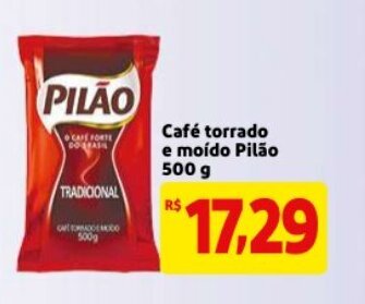 Mercado Extra Cafe Torrado e moida Pilao 500g oferta