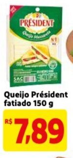 Mercado Extra Queijo President fatiado 150g oferta