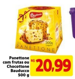 Mercado Extra Panettone com frutas ou Chocottone Bauducco 500g oferta