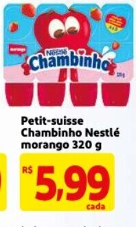 Mercado Extra Petit-suisse Chambinho Nestle morango 320g oferta