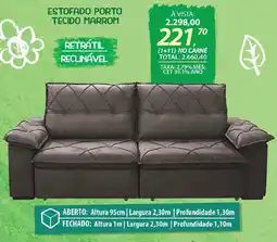 Lojas Cem Estofado porto tecido marrom oferta