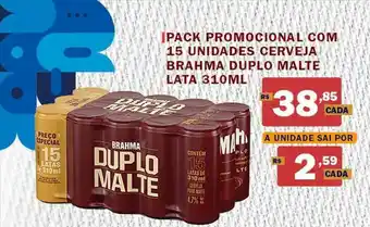 Extrabom Supermercados Pack Promocional Com 15 Unidades Cerveja Brahma Duplo Malte oferta