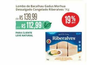 Lombo De Bacalhau Gadus Morhua Dessalgado Congelado Riberalves