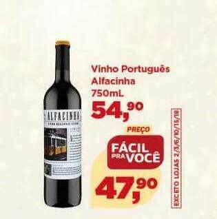 Supermercados São Vicente Vinho Português Alfacinha oferta