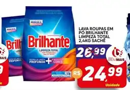 Supermercado Bem Barato Lava roupas em pó brilhante limpeza total sache oferta
