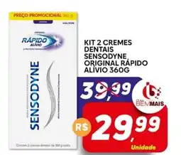 Supermercado Bem Barato Kit 2 cremes dentais sensodyne original rápido alívio oferta