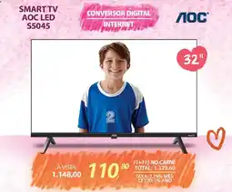 Lojas Cem Smart tv aoc led s5045 oferta