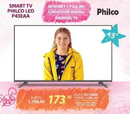 Lojas Cem Smart tv philco led p43eaa oferta